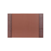 Brown Crocodile Embossed Leather Desk Pad, 25.5 x 17.25